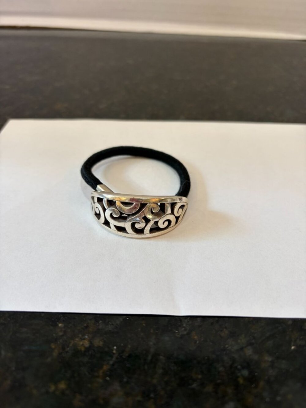 Brighton Deco Lace, Silver Plated, Swirl Ponytail Holder
